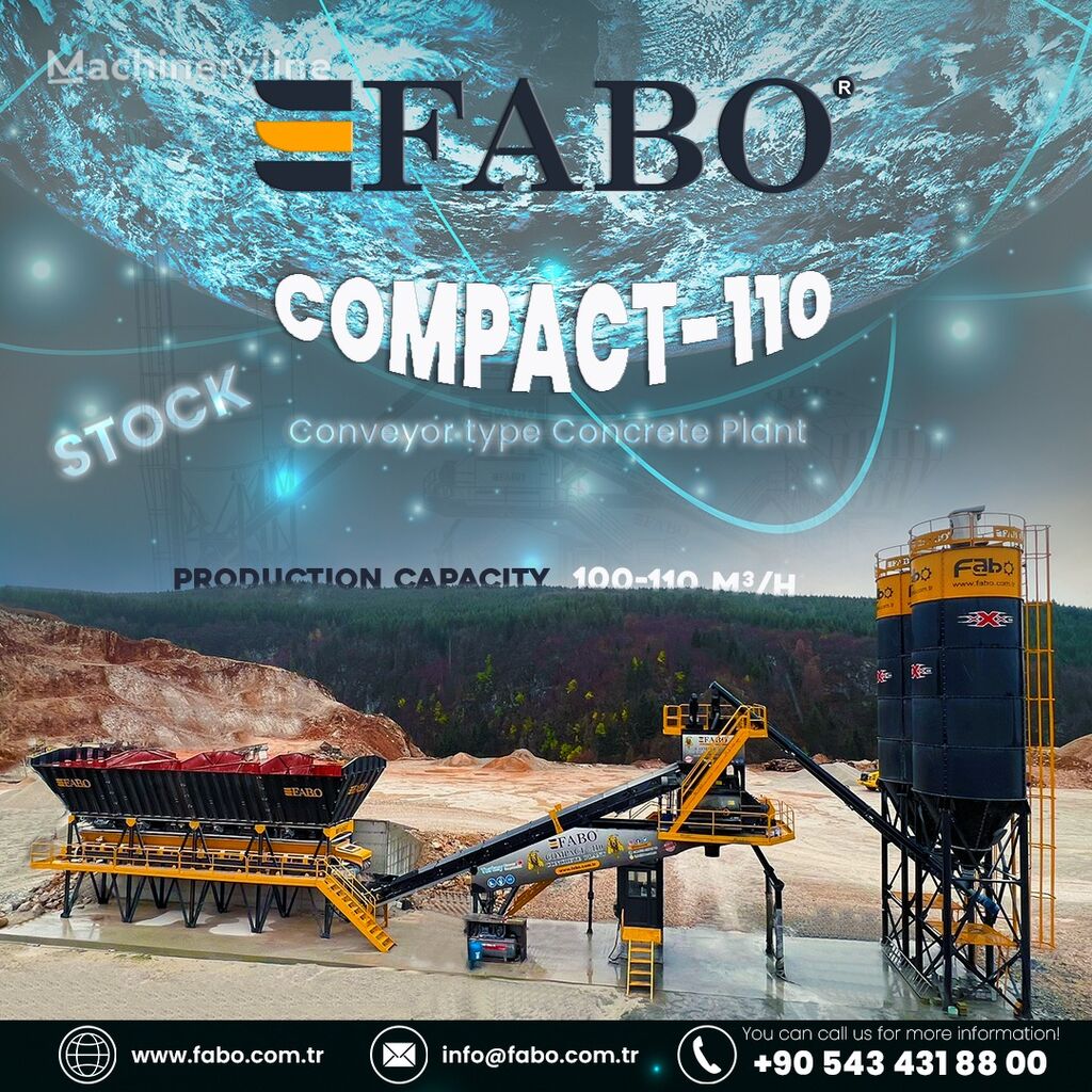 کارخانه بتن FABO  COMPACT-110 CONCRETE PLANT | CONVEYOR TYPE جدید