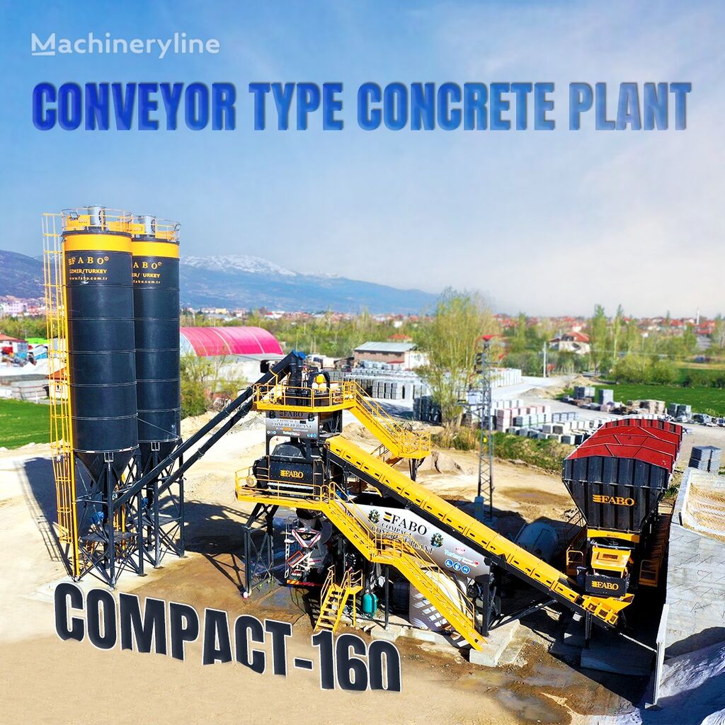 کارخانه بتن FABO  COMPACT-160 CONCRETE PLANT | CONVEYOR TYPE | Ready in Stock جدید