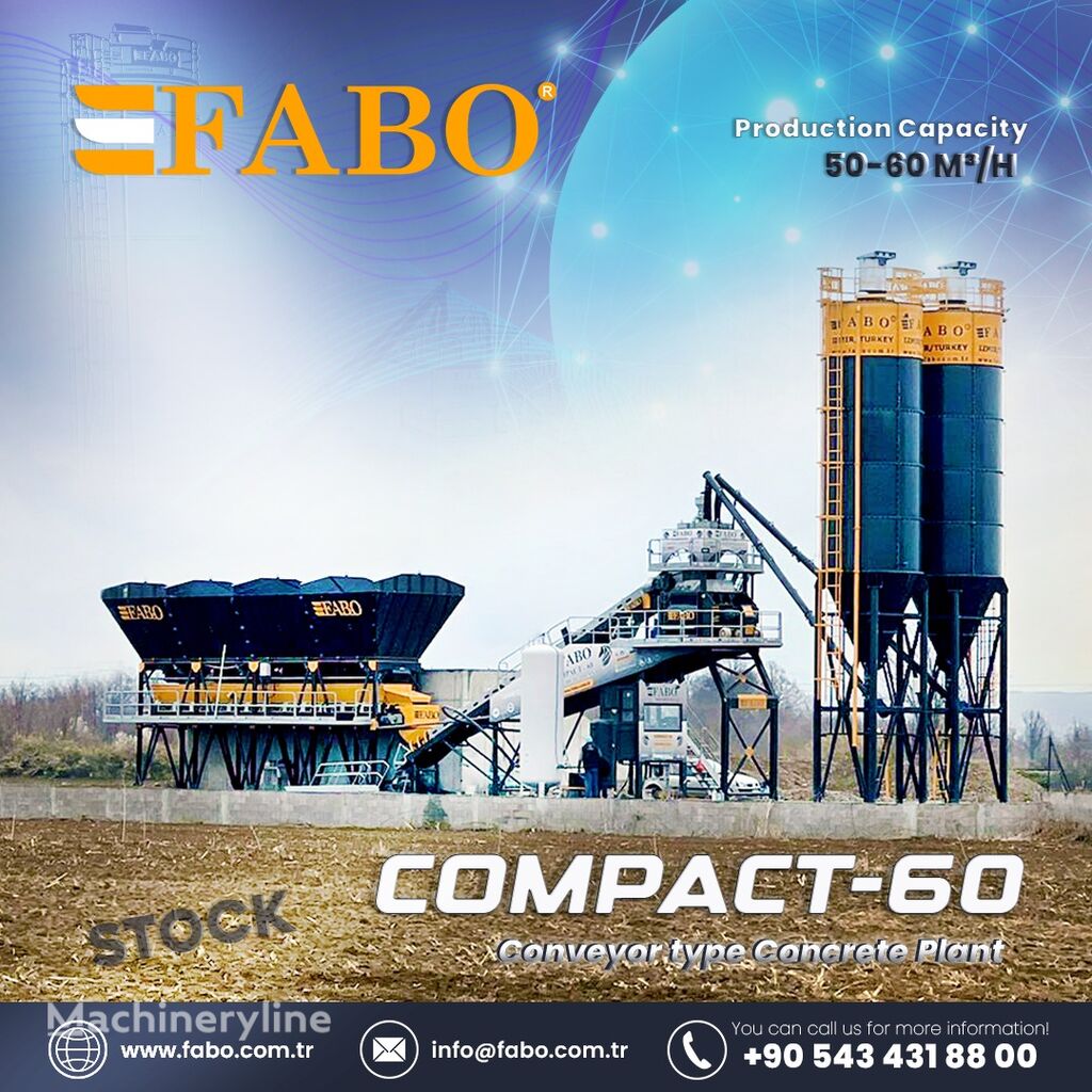 کارخانه بتن FABO COMPACT-60 CONCRETE PLANT | CONVEYOR TYPE جدید