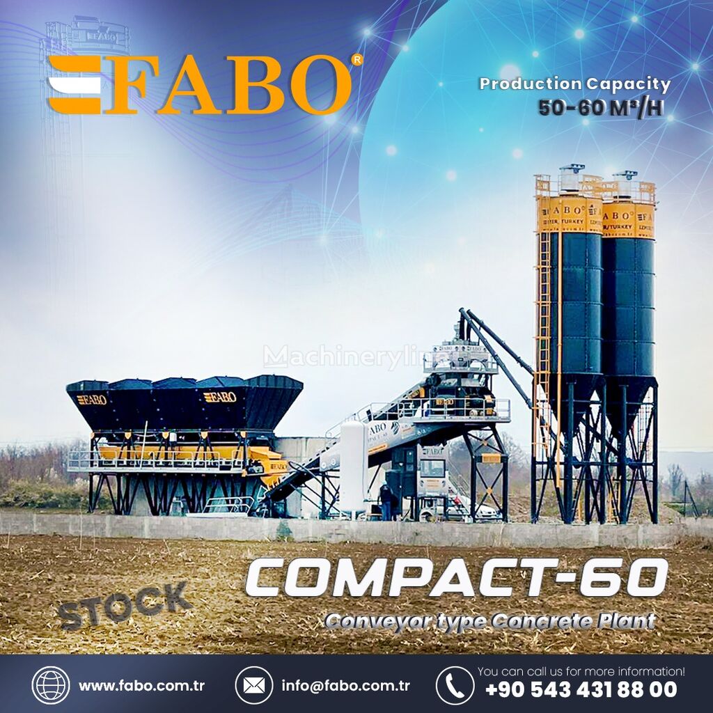 کارخانه بتن FABO COMPACT-60 CONCRETE PLANT | CONVEYOR TYPE جدید