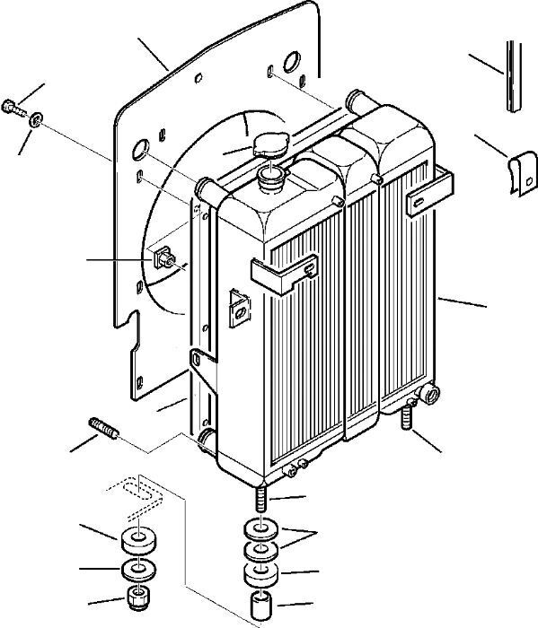 رادیاتور خنک کننده موتور 87560043 برای بیل بکهو Komatsu WB140